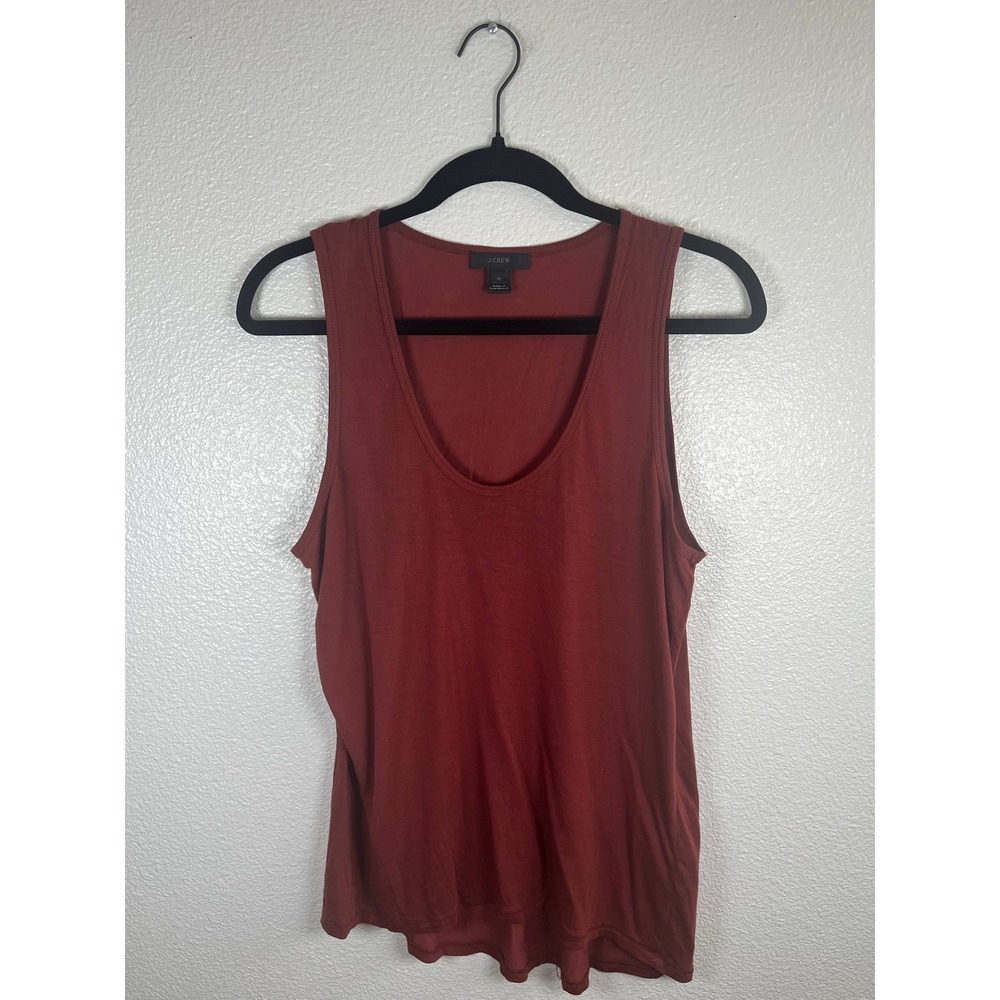 J.Crew Drapey Tank Top Scoop Neck Sleeveless Lyocell Red Medium - Picture 2 of 8
